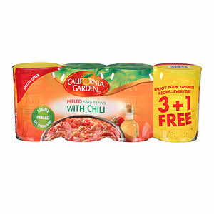 California Garden Peeld Foul Medams Chili 450gm  × 3+1PCS Free