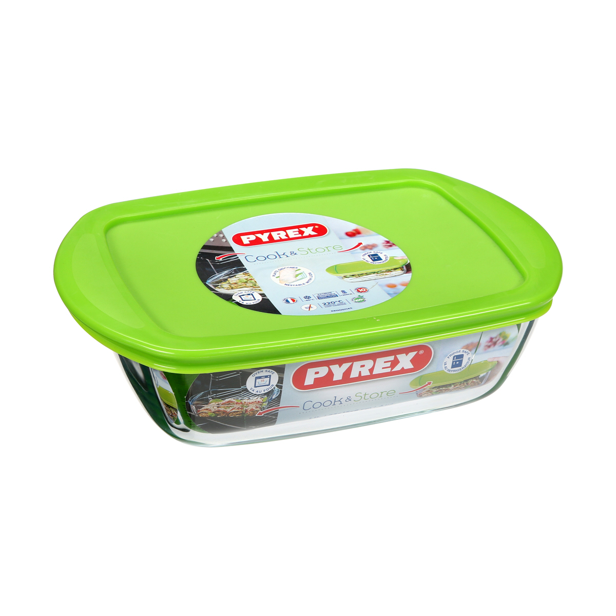 Pyrex Rectangle Dish with Plastic Lid 1.25Ltr | Sharjah Co-operative ...