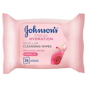 Johnson's Cleansing Wipes Fresh Hydration Micellar Normal Skin 25 Pieces