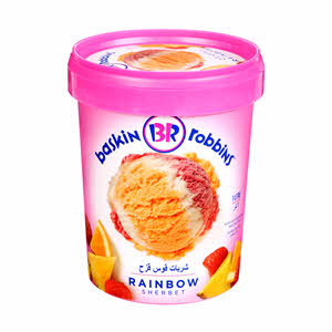 Baskin Robbins Ice Cream Rainbow Sherbet 1 L