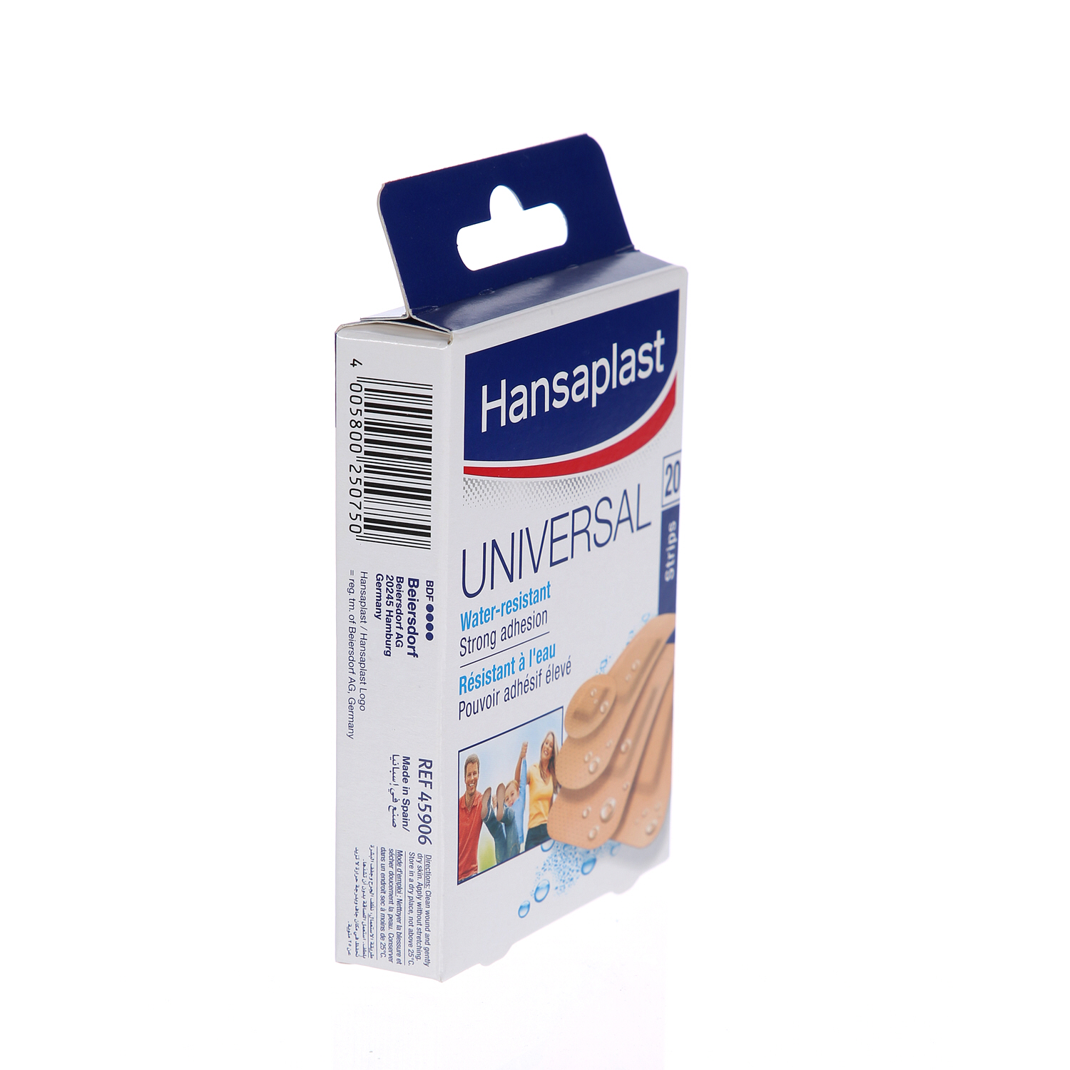 Hansaplast Universal Plasters Water-resistant and Strong Adhesion Strips 20 Pieces