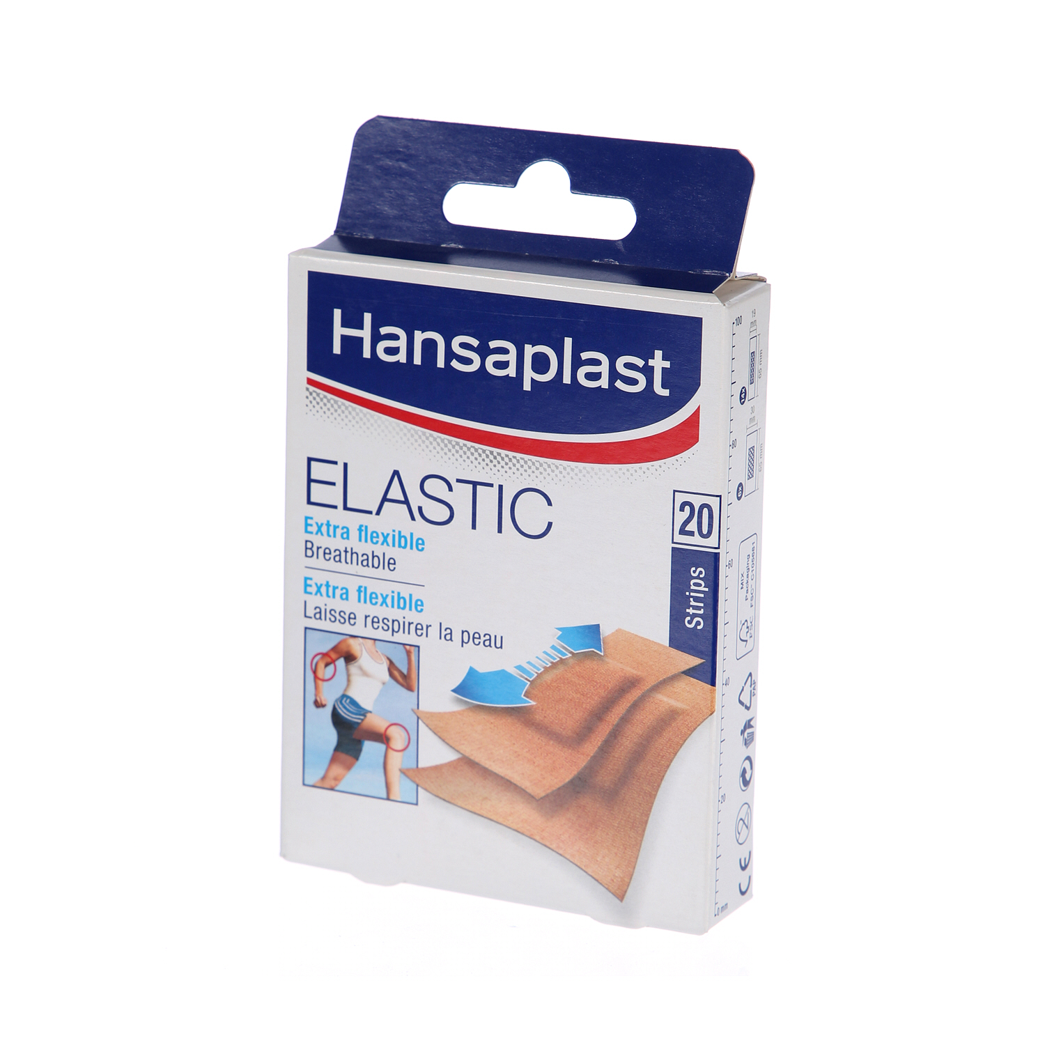 Hansaplast Elastic Plasters Extra Flexible and Breathable Strips 20 Pieces