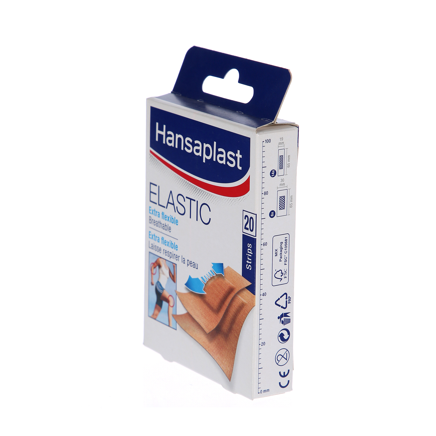 Hansaplast Elastic Plasters Extra Flexible and Breathable Strips 20 Pieces