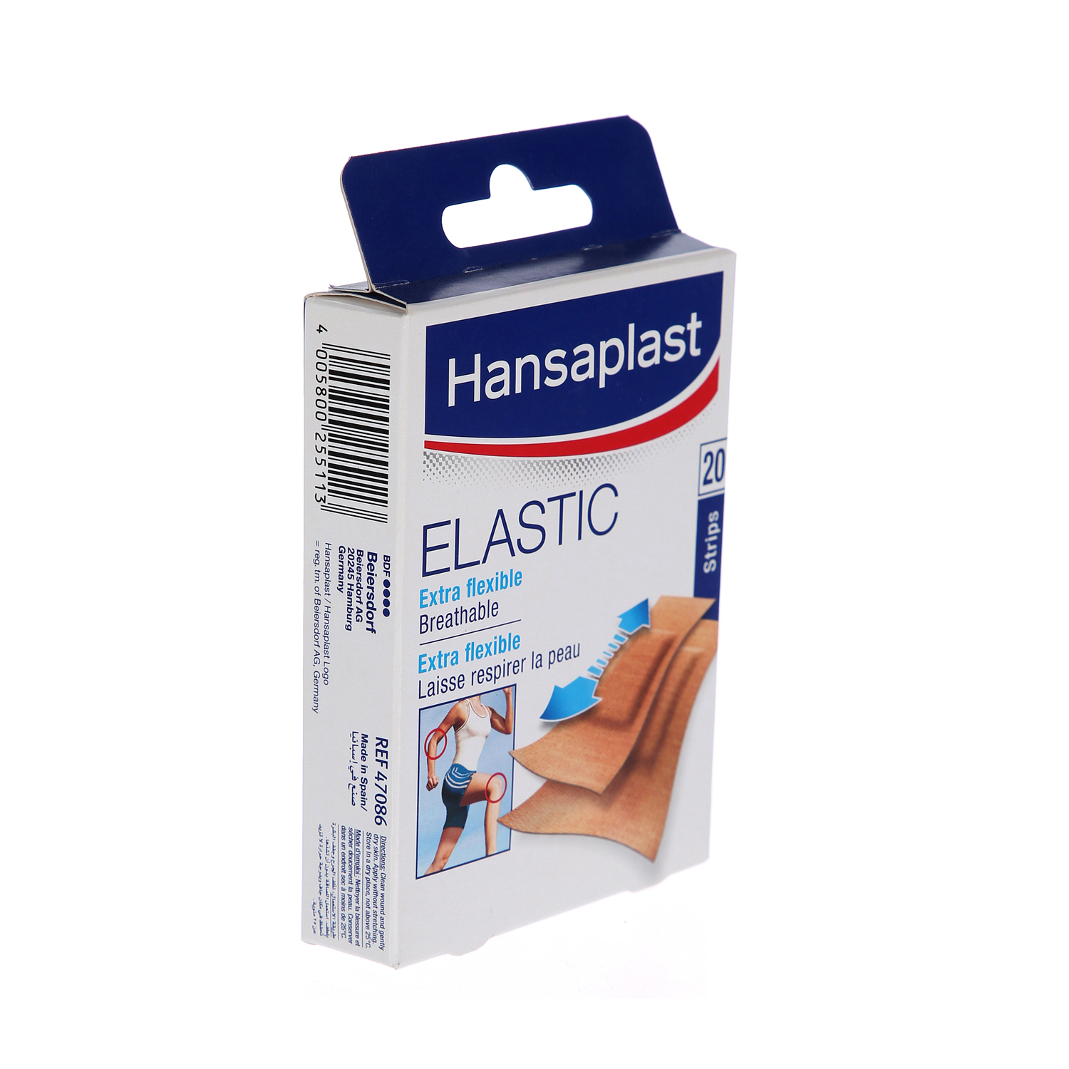 Hansaplast Elastic Plasters Extra Flexible and Breathable Strips 20 Pieces