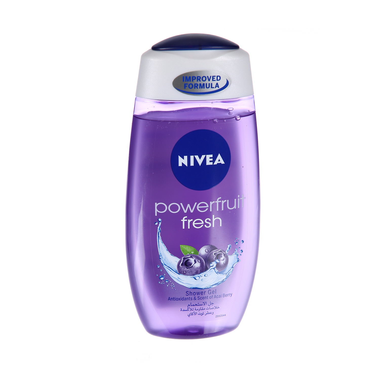Nivea Shower Gel Body Wash Fresh Powerfruit Antioxidants Blueberry Scent 250 ml