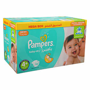 Pampers Baby Diaper Size4+ Megabox 112Diaper