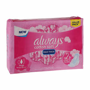 Always Maxi Thick Pads With Wings 50 Wings
