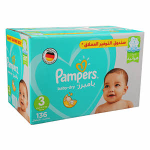 Pampers Baby Diaper Size3 Megabox 136Diaper