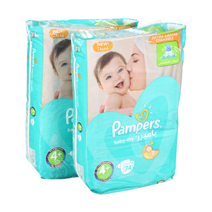 Pampers Active Baby  Size 4P 2X74'S Offer