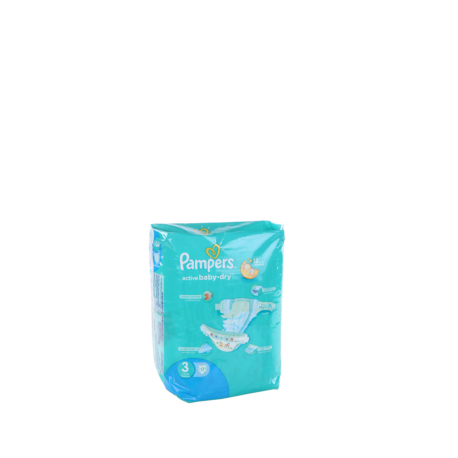 Pampers Baby-Dry Diapers With Aloe Vera Lotion & Leakage Protection, Size 3, For 6-10 kg Baby, Pack of 17