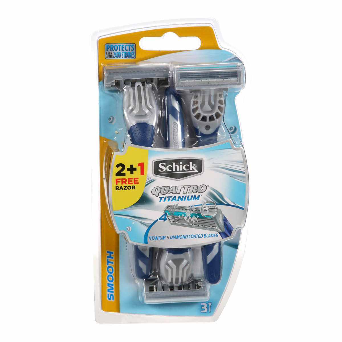 Schick Quattro Razor Disposable Men 2 + 1 Free | Sharjah Co-operative ...