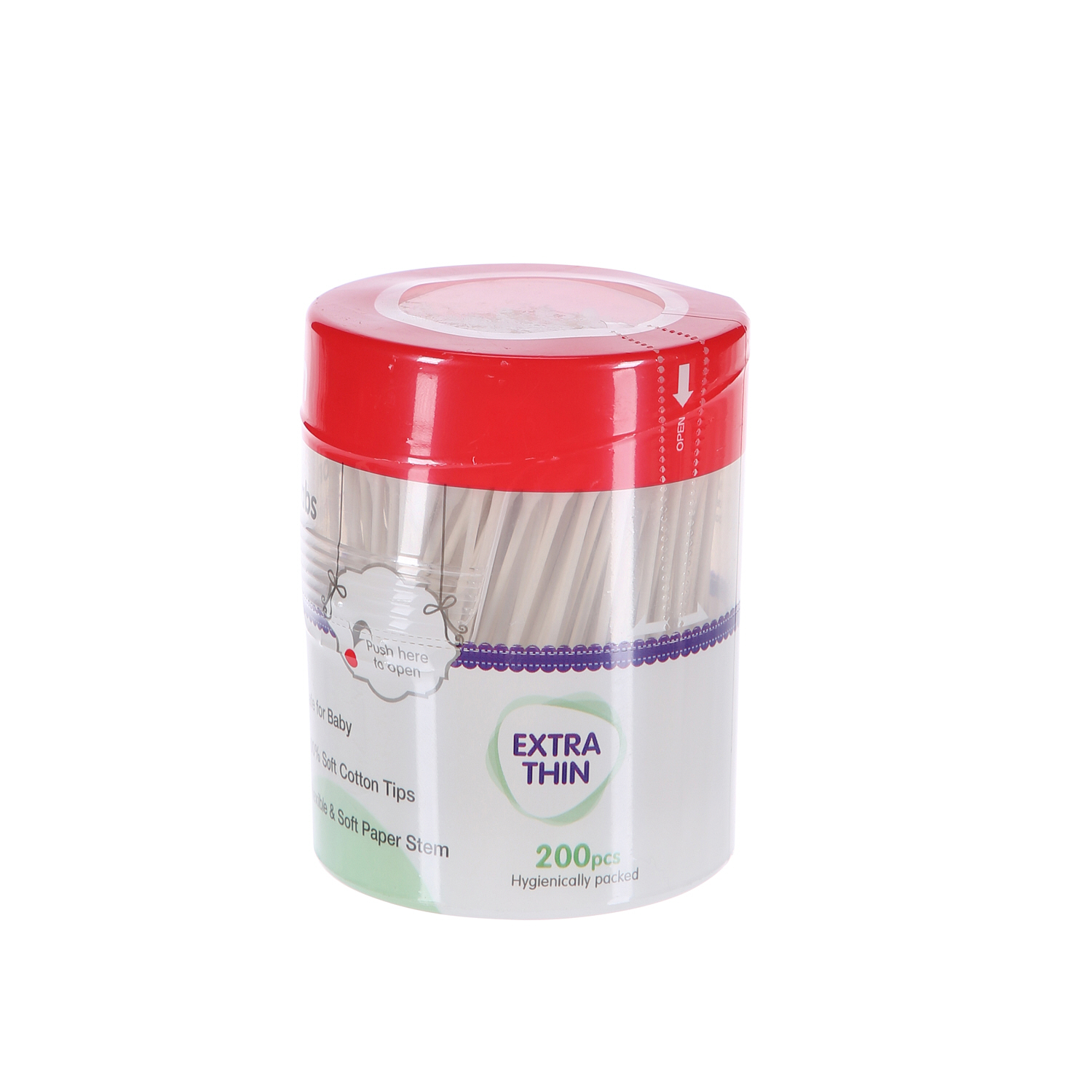 Pigeon Cotton Swabs Thin Stem Hinged Case 200 Pieces