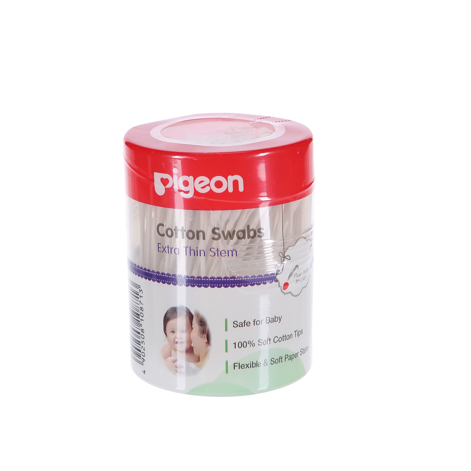 Pigeon Cotton Swabs Thin Stem Hinged Case 200 Pieces