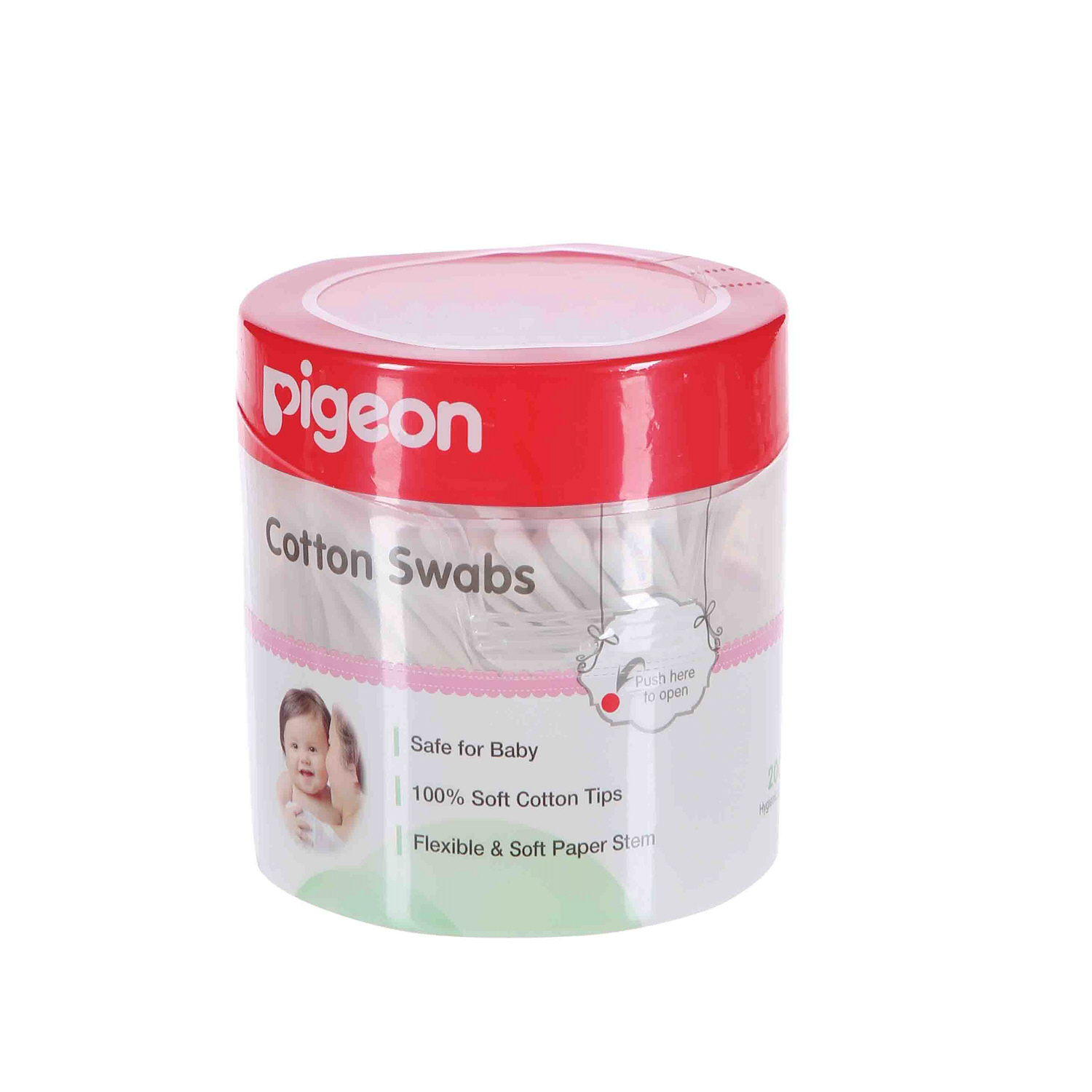 Pigeon Cotton Swabs Hinged Case 200 Pieces