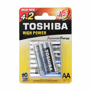 Toshiba Alkaline LR06 AA 4+2