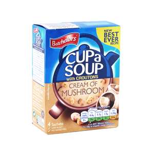 Batchelor Cup a Soup  with Croutions Cream of Mushroom 4 Satches × 100gm