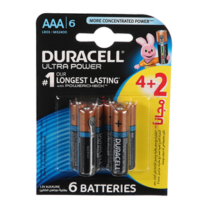 Duracell ULtra Power AAA Battery 6 'S