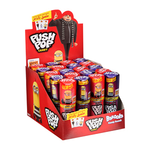 Bazooka Push Pop Black Currant & Strawberry Candy 15 g