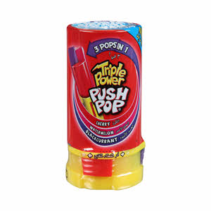 Bazooka Triple Power Push 3 Pops in 1 Candy 34 g