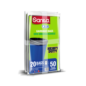 Sanita Club Garbage Bags Biodegradable 50 Gallons 20 Roll Bags