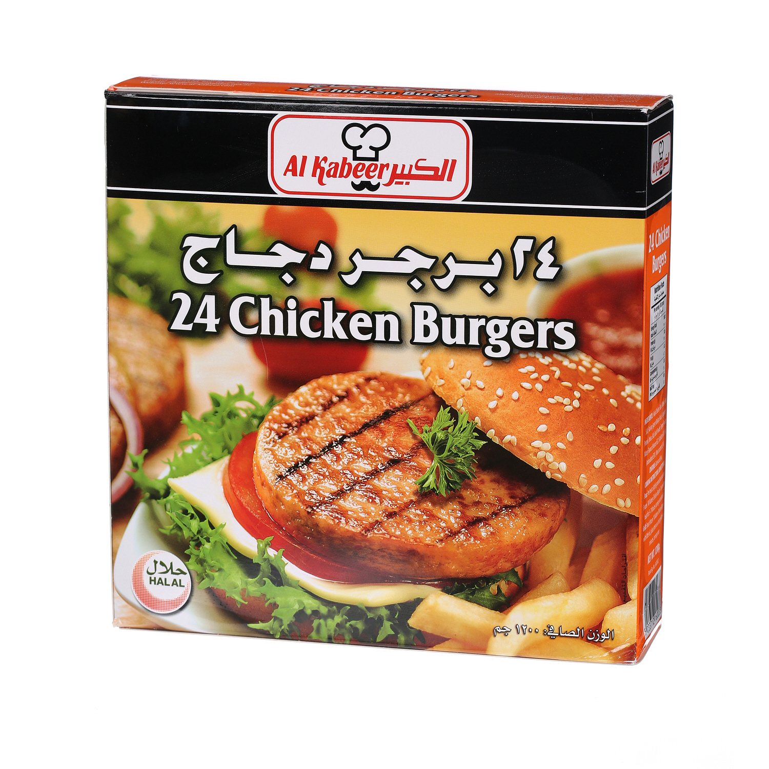 Al Kabeer Chicken Burger 1200 g × 24 Pack