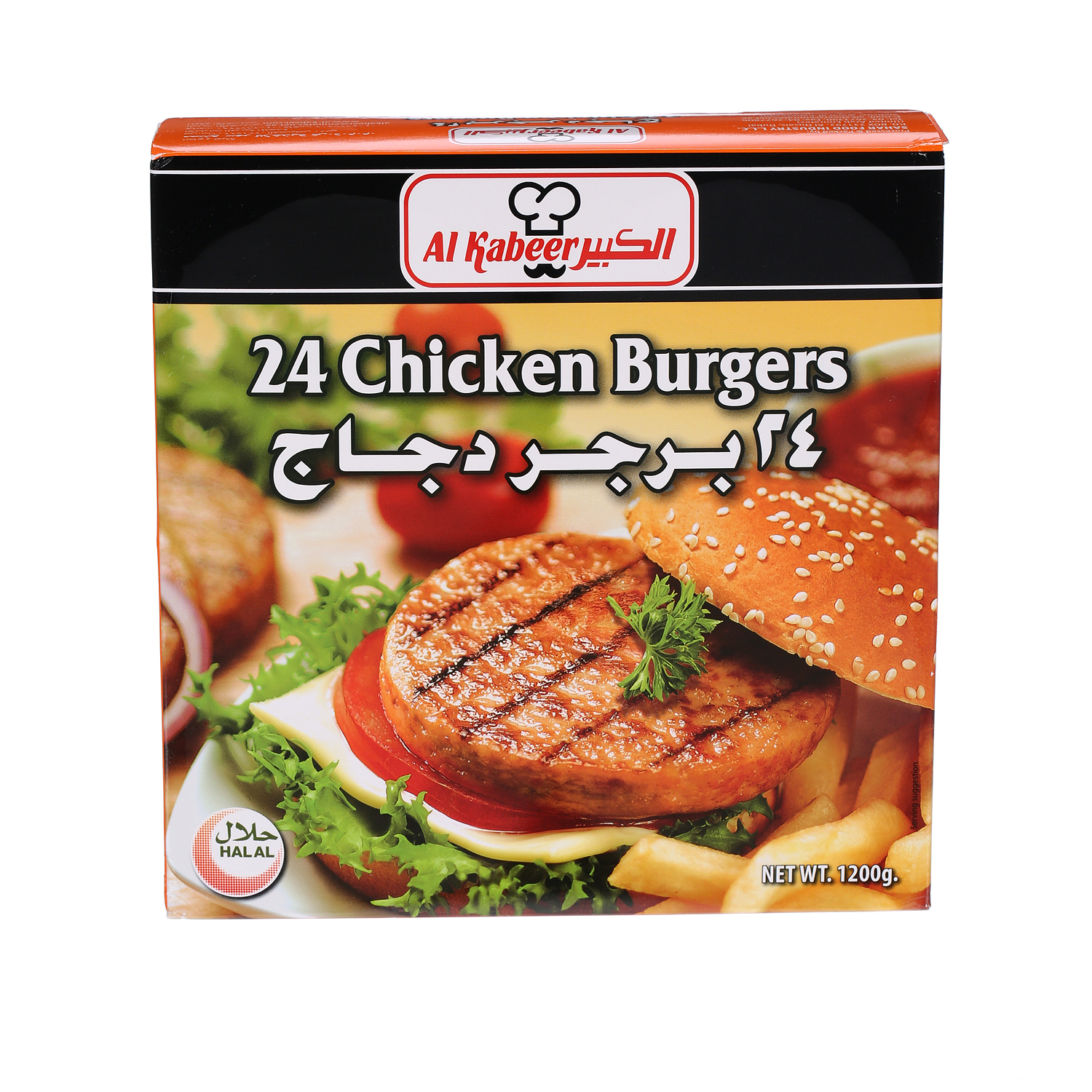 Al Kabeer Chicken Burger 1200 g × 24 Pack