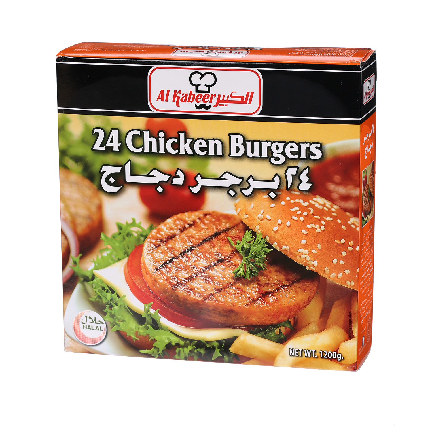 Al Kabeer Chicken Burger 1200 g × 24 Pack