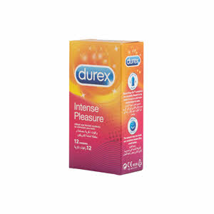 Durex Intense Pleasure Ribbed and Dotted Condoms Clear 12 Pieces