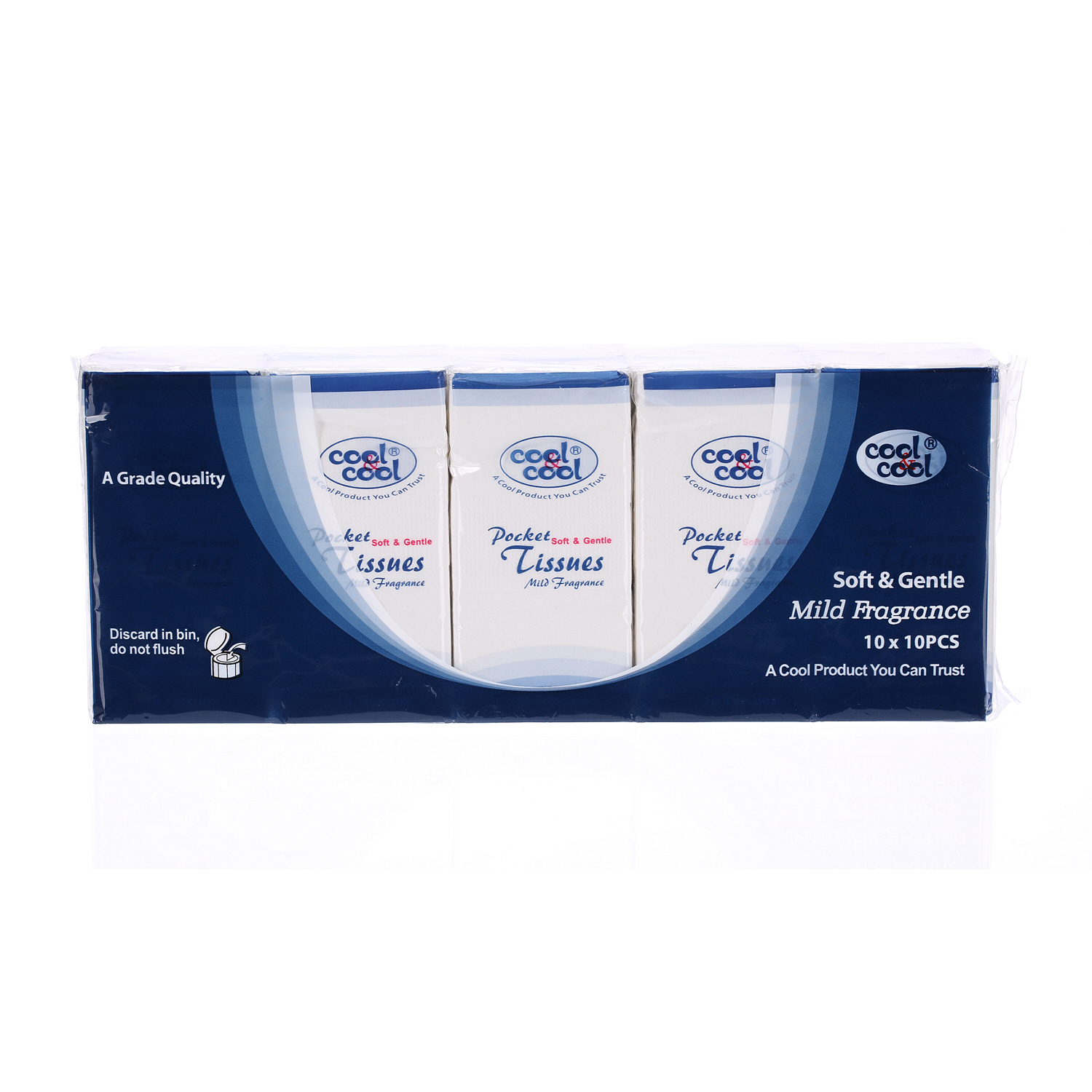Cool & Cool Carry Pocket Tissue 10 Wipes × 10 Pack