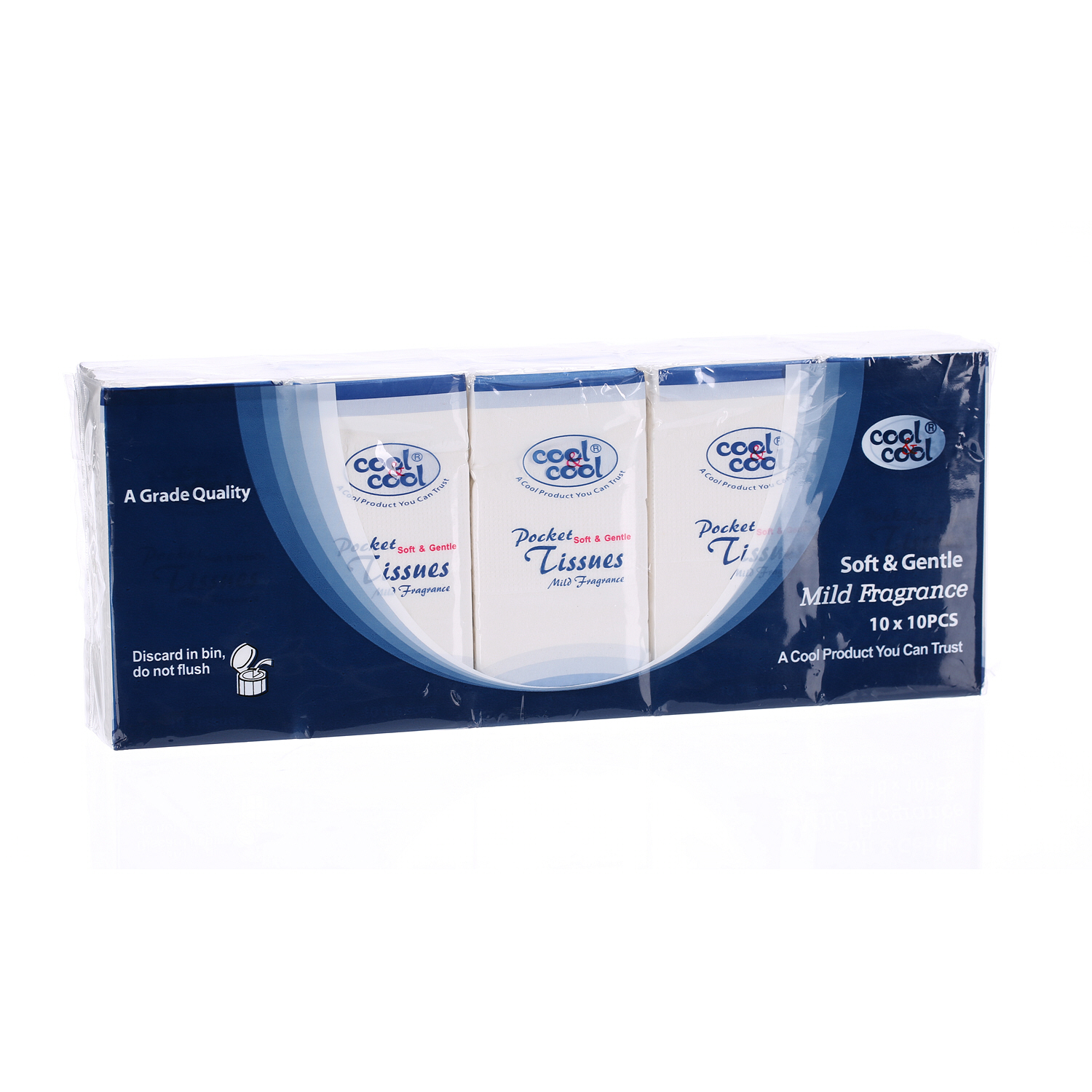 Cool & Cool Carry Pocket Tissue 10 Wipes × 10 Pack