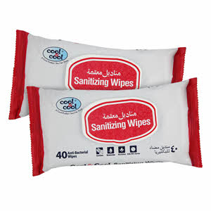 Cool & Cool Sanitizing Wipes 40S × 2PCS