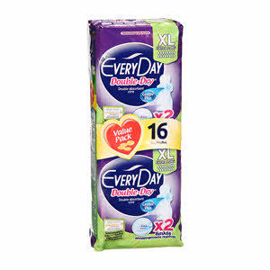 Everyday Hyperdry Double-Dry Extra long Economy Pack 16Pads