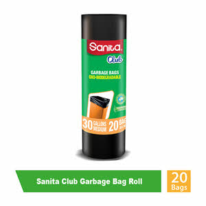 Sanita Club Biodegadable Garbage Bags 30 gallons Medium Size 60 X 90 cm 20 Pieces