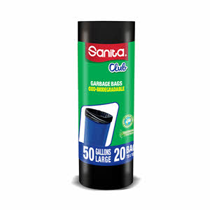 Sanita Club Garbage Bags Biodegadable 50 Gallons 20 Bags