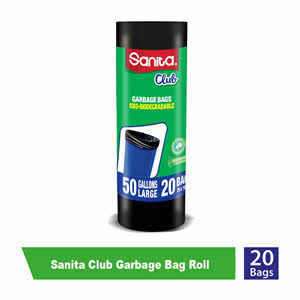 Sanita Club Garbage Bags Biodegadable 50 Gallons 20 Bags