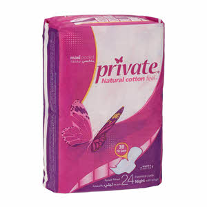 Private Night Feminie Pads With Wings 24 Pieces