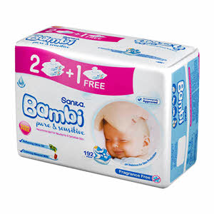 Sanita Bambi Wipes Bam Pure & Sensitive 64wipes