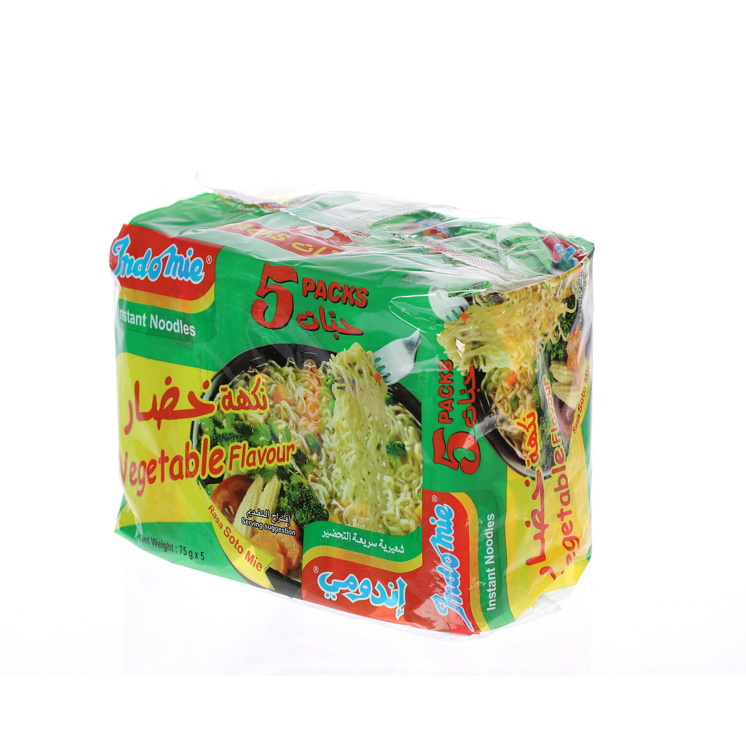 Indomie Instant Noodles Vegetable Flavor 75 g × 5 Pack