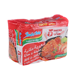 Indomie Noodles Hot Fried Flavor 75 g × 5 Pack