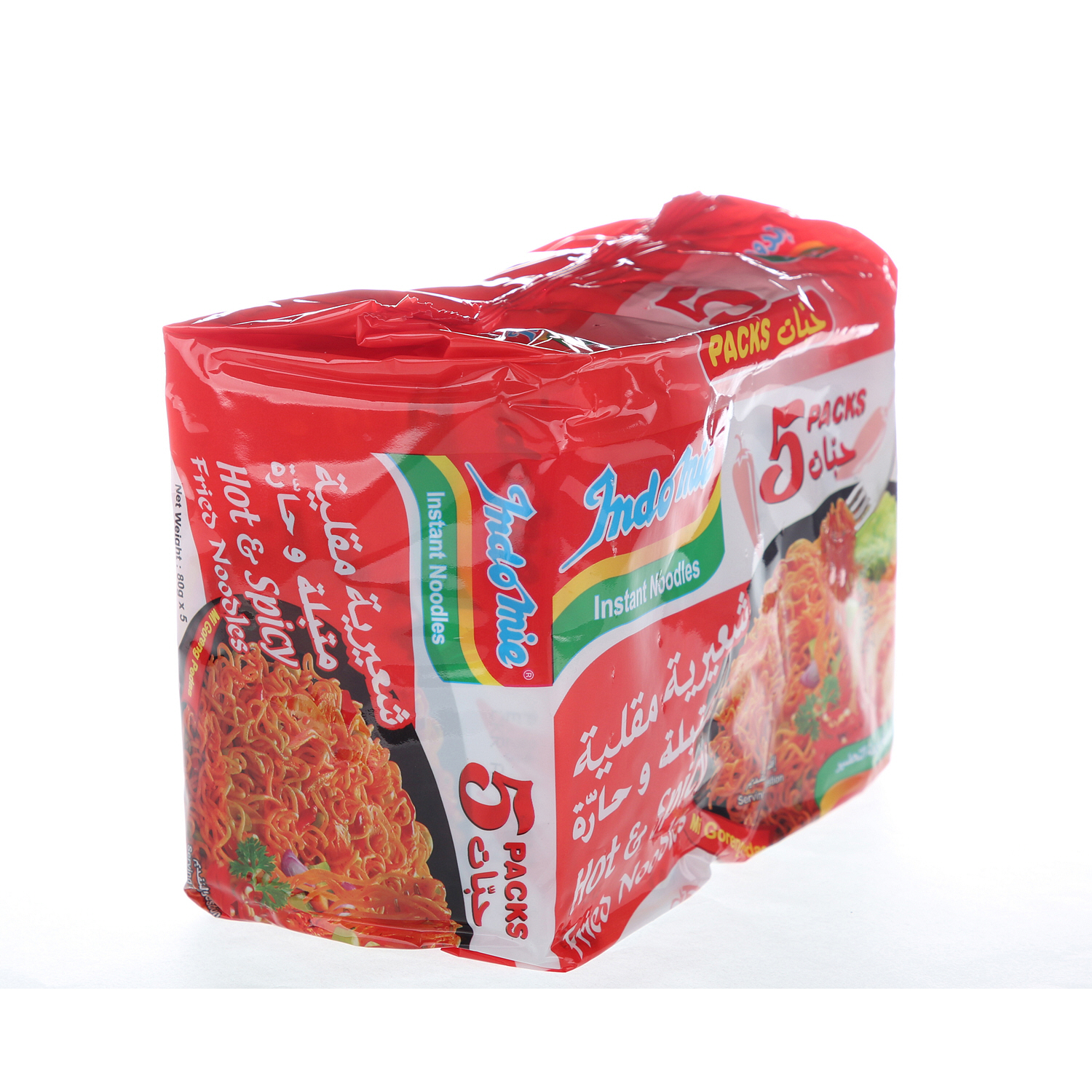 Indomie Noodles Hot Fried Flavor 75 g × 5 Pack