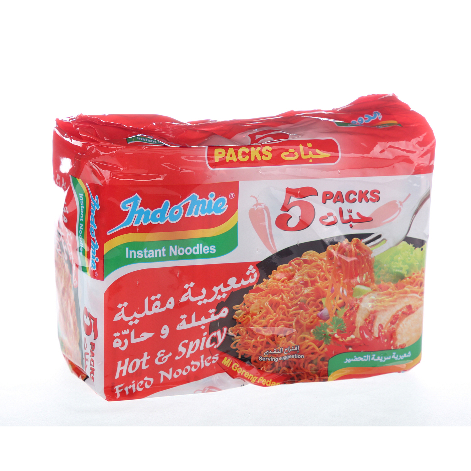 Indomie Noodles Hot Fried Flavor 75 g × 5 Pack