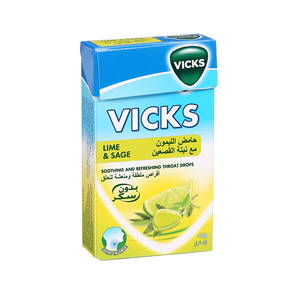 Vicks Throat Drops Lime & Sage 40Gm