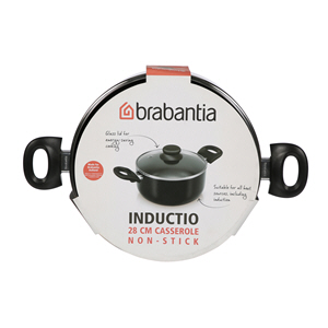 Brabantia Induction Casserole Black + Lid 28Cm