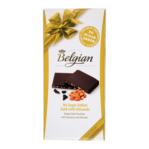 Belgian Dark Chocolate With Almonds No Sugar Added 100 g