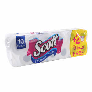 Scott Embossed White Toilet Tissues Rolls 8+4 Free