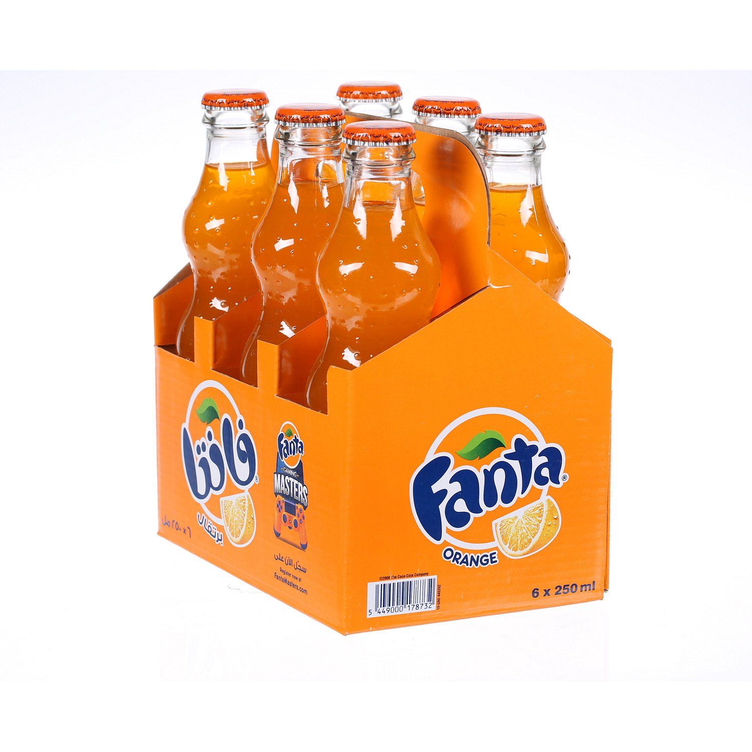 فانتا مشروب غازي بالرتقال عبوة زجاجية 250 مل × 6 عبوات
