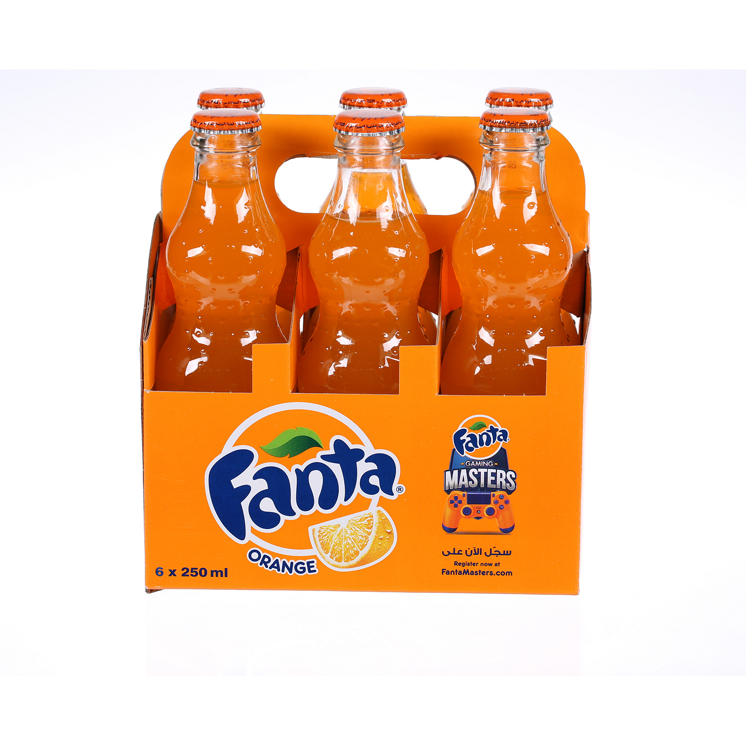فانتا مشروب غازي بالرتقال عبوة زجاجية 250 مل × 6 عبوات