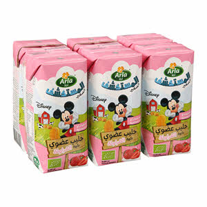 Arla Desney Organic Milk S.Berry 200 ml 6 Pack