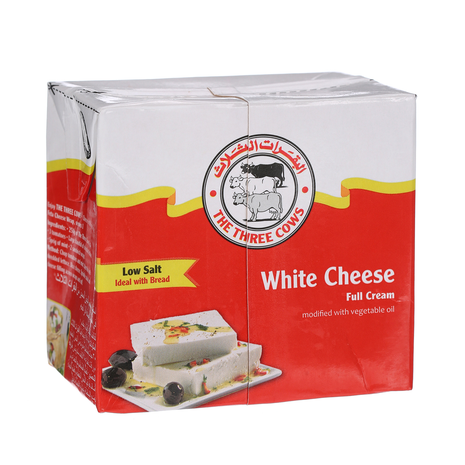 The Three Cows White Cheese Bricks Low Salt Red 500gm