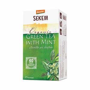 Sekem Organic Green Tea With Mint 25 Tea Bags